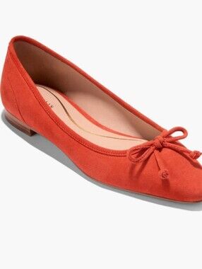 BRAND NEW OLIVIA + KATE NEW FAUX SUEDE BALLET FLATF with BOW